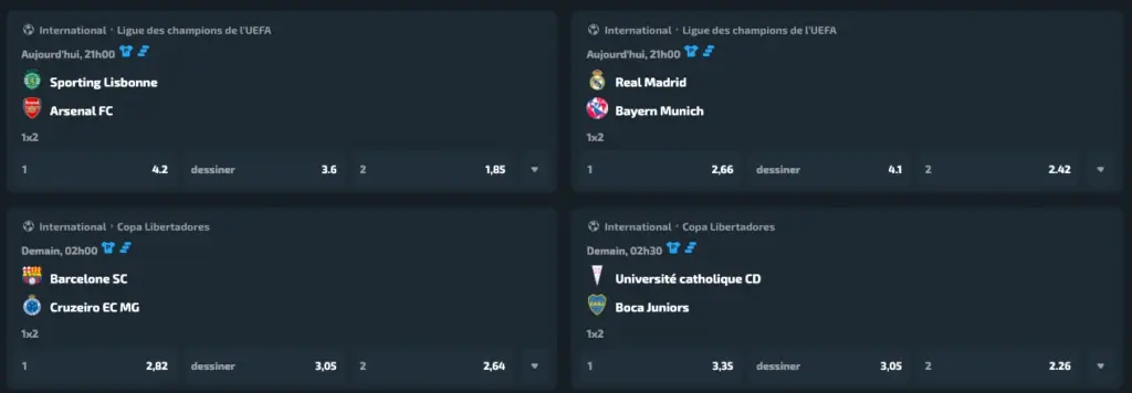 casinozer événements sportifs
